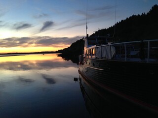 sunset over the river