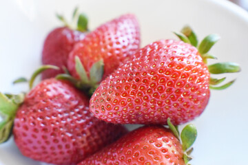 Strawberries Close Up In Bowl 