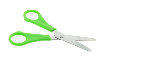 scissors for cutting shingle paper on white background