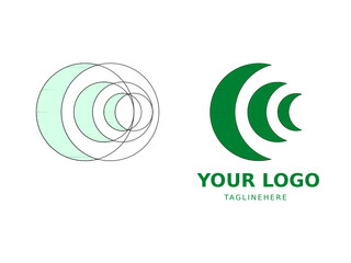 simple logo with golden ratio. logo with the golden ratio size