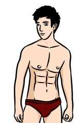 Fototapeta premium cartoon cute man on white background