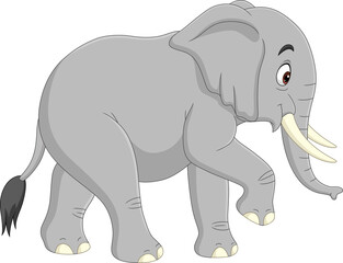 Cartoon elephant isolated on white background 