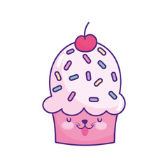 cute cupcake with fruit