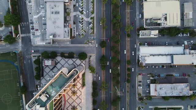 Drone moving shot from above in Lazaro Cardenas avenue in San Pedro Garza Garcia Nuevo Le&oacute;n