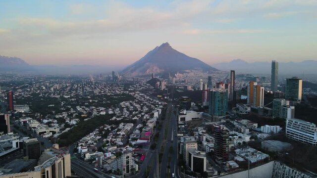 Drone moving Shot from San Pedro Garza Garcia near Monterrey Mexico