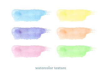 Set colorful watercolor brush strokes. Abstract elements on white background..	