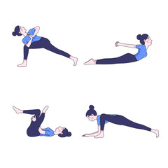 Fototapeta premium girl with yoga posting collection