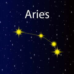 Naklejka premium Modern constellation aries, great design for any purposes. Graphic abstract background. Vector illustration. Stock image. EPS 10.