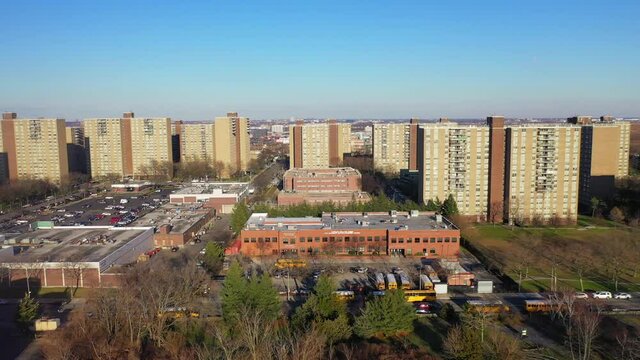 Aerial Slider Shot of the Hi-Rise Public Housing in East New York - Part 2