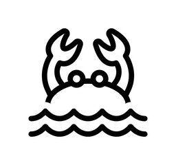 Crab in the sea icon vector.