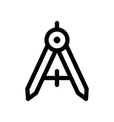 Measurement divider vector. Drawing compass icon.