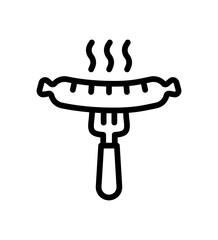 Grilled hot sausage vector icon