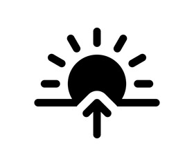 Morning sunrise over horizon vector. Sunlight icon.