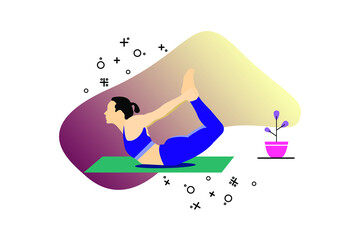 
Illustration of woman doing yoga for Yoga Day Celebration on abstract background.