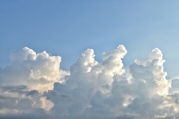 Naklejka na ściany i meble Beautiful shape clouds on the sky.