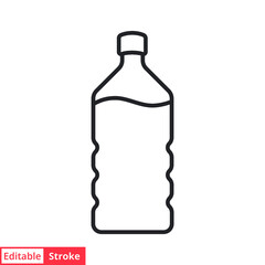 Bottle line icon. Simple outline style. Water, container, plastic, drink, cola, cold, beverage, concept, design element. Vector illustration isolated on white background. Editable stroke EPS 10.