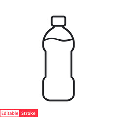 Bottle line icon. Simple outline style. Water, container, plastic, drink, cola, cold, beverage, concept, design element. Vector illustration isolated on white background. Editable stroke EPS 10.