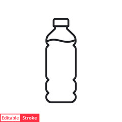 Bottle line icon. Simple outline style. Water, container, plastic, drink, cola, cold, beverage, concept, design element. Vector illustration isolated on white background. Editable stroke EPS 10.