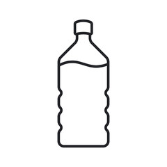 Bottle line icon. Simple outline style. Water, container, plastic, drink, cola, cold, beverage, concept, design element. Vector illustration isolated on white background. EPS 10.