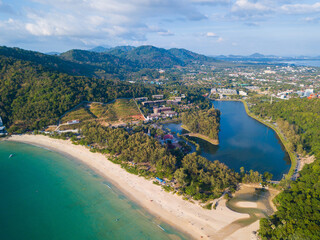 Aerial View of Naiharn beach Phuket