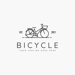 Fototapeta na wymiar Bicycle vintage line art minimalist logo vector illustration design