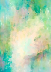 幻想的な緑のふわふわ水彩テクスチャ背景