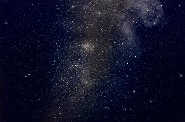 Beautiful milky way and bright stars in dark sky