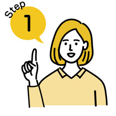 女性　金髪　若い　ベクター　ポップ　ステップ　1
