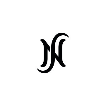 Abstract graphic monogram of letters N and S