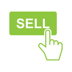 sell click button icon vector