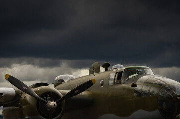 B25 sitting on ramp at dawn