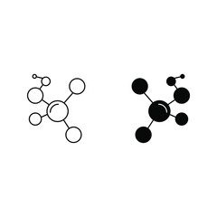 Molecule Thin Line Vector Icon