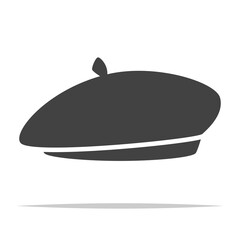 Beret hat icon vector isolated