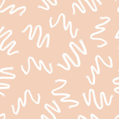 doodle abstract seamless pattern irregular chaotic waves zigzags on contrasting background