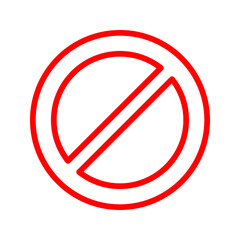 Ban sign related thin line icon