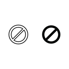 Ban sign related thin line icon