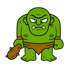 Cartoon Angry Ogre Vector Illustration