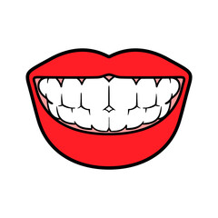 Cartoon Grinning Mouth Vector Illustration