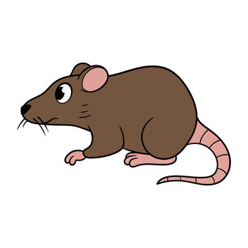 Cartoon Brown Mouse Vector Illustration