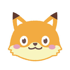 狐の顔のアイコン風イラスト
