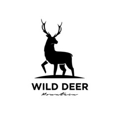 Vintage Vector Illustration vector deer logo premium black template icon design isolated background
