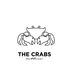 simple line Crab Logo Design Vector Template Modern Design Vector Illustration isolated background