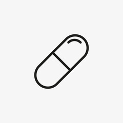 Pill capsule icon. Medicine, drug symbol. Pharmacy concept.