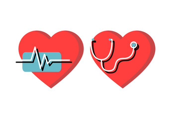 Medical heart vector  Used for media and design.