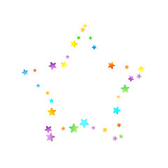 Fototapeta premium Rainbow Festive Confetti. Carnival Star Falling.