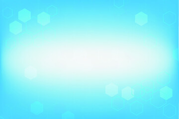 Abstract Light blue background in concept of medical technology with element. Hexagon template with blank space for presentation. 