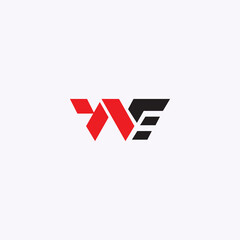 letter WE and modern business logo icon design template