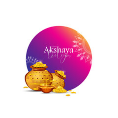 Vector  Illustration of Happy Akshaya Tritiya.