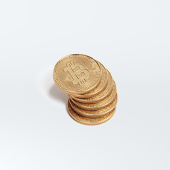 3D render bitcoin concept. New virtual money. Crypto currency. 