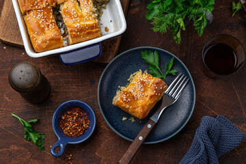 piece of savory meat pie